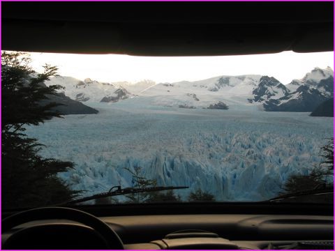 Le glacier vu depuis ... Prosper au coucher du soleil