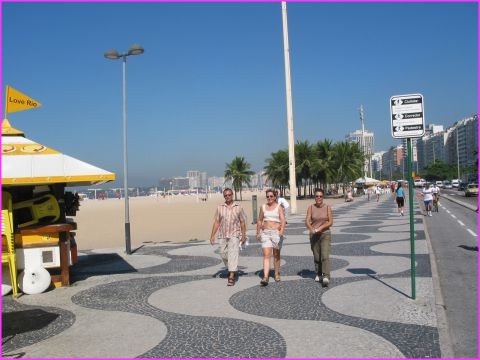 J�rgen, Christine et Patricia le long de Copacabana