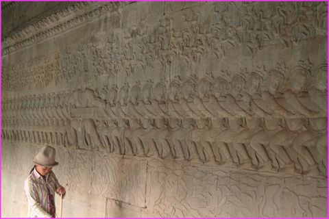 Bas reliefs magnifiques au Temple d'Angkor