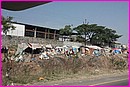 Mais la mis�re et les conditions de vie inimaginables sont bien l�, le long de la route, dans les bidonvilles, ... Peut-on parler de vie ...