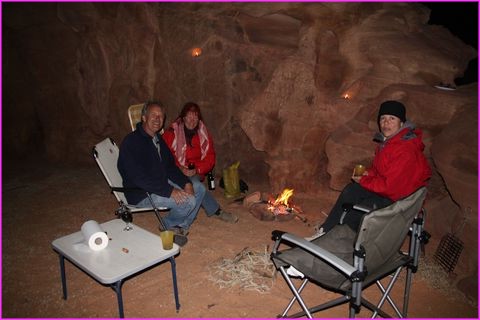 Soir�e fra�che mais r�chauff�e par l'amiti� et quelques verres avec Klaas et Willi nos amis Hollandais