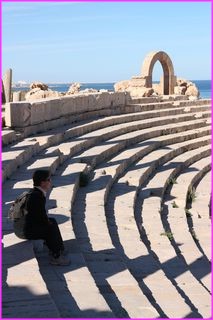 Les gradins du th�atre � Leptis Magna