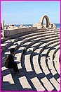 Les gradins du th�atre � Leptis Magna
