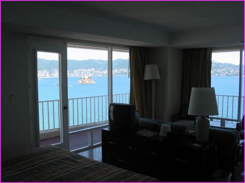 On ne peut pas se plaindre de la vue de notre chambre �  Acapulco !