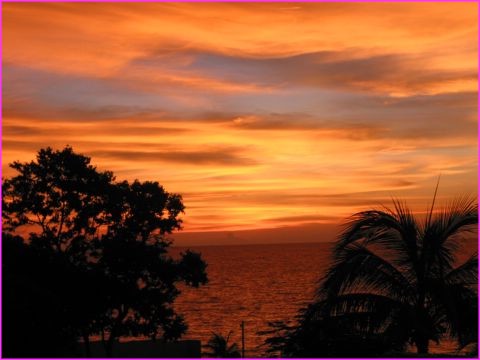 Un beau coucher de soleil sur le golfe du Mexique � Campeche